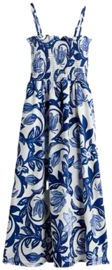 Robe longue fleurie bleue